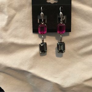 Fuchsia and dark grey earrings